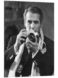 Magnettafel Porträt von Paul Newman mit Kamera