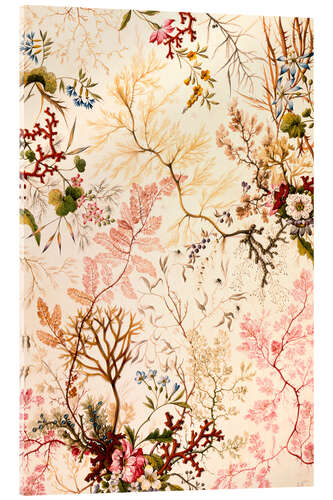 Tableau en verre acrylique Floral Pattern in Rosé