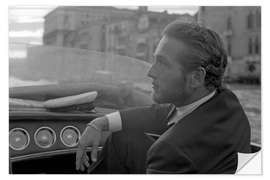 Naklejka na ścianę Paul Newman, Portrayed During a Trip on a Water Taxi, Venice, 1963