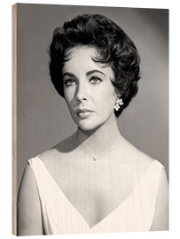 Holzbild Porträt von Elizabeth Taylor, 1958