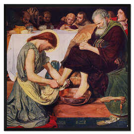 Gerahmter Kunstdruck Jesus Christus wäscht die Füße des Petrus