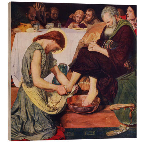 Stampa su legno Jesus Christ Washing St Peter's Feet