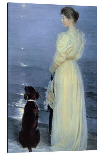 Gallery print Summer Evening at Skagen, the Artist’s Wife With a Dog on the Beach, 1892