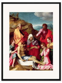 Gerahmter Kunstdruck Pietà mit Heiligen, 1523