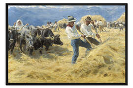 Gerahmter Kunstdruck Dreschen in den Abruzzen, 1890