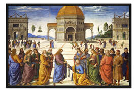 Gerahmter Kunstdruck Christus übergibt Petrus die Schlüssel, Sixtinischen Kapelle, Vatikan, 1481