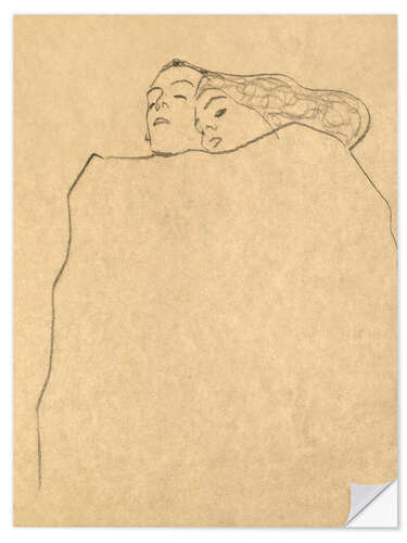 Selvklebende plakat Sleeping Couple, 1909