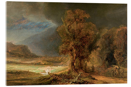 Akrylbilde Landscape with the Good Samaritan, 1638