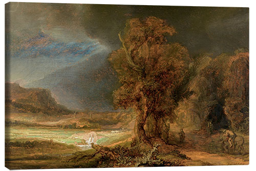 Canvas print Landscape with the Good Samaritan, 1638