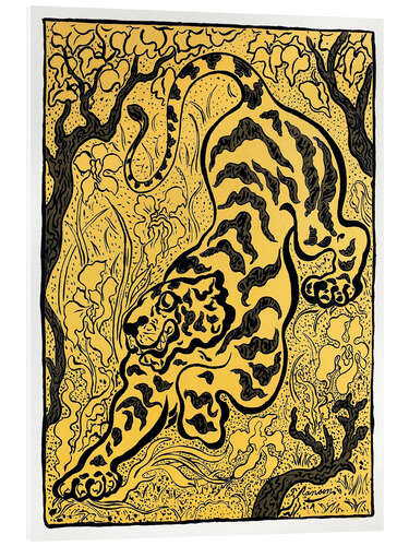 Akryylilasitaulu Graphic Tiger in Black & Gold