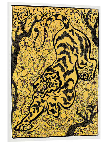 Quadro em PVC Graphic Tiger in Black & Gold