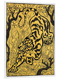 Quadro em PVC Graphic Tiger in Black &amp; Gold