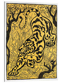 Tableau en plexi-alu Graphic Tiger in Black &amp; Gold