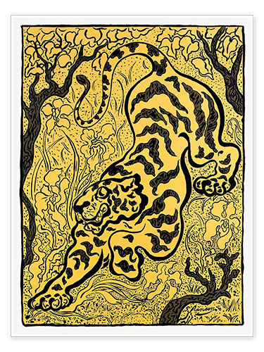 Poster Graphic Tiger in Black & Gold