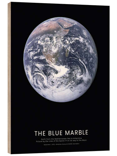 Wood print The Blue Marble - Apollo 17