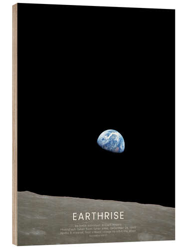 Wood print Earthrise - Apollo 8