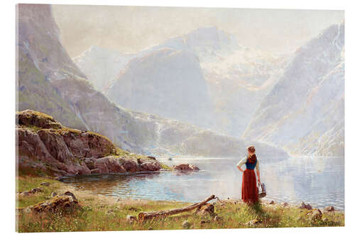 Acrylic print A Young Girl by a Fjord