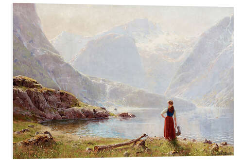 Tableau en PVC A Young Girl by a Fjord