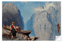 Selvklebende plakat Norsk Fjordlandskap