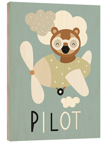 Wood print Pilot - Nordic Nursery