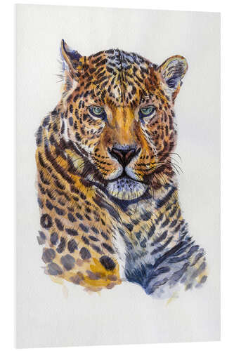 Hartschaumbild Aquarell Leopard