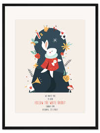 Gerahmter Kunstdruck Alice - Follow the White Rabbit