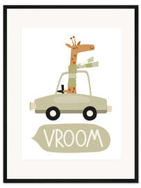 Gerahmter Kunstdruck Baby Giraffe Vroom