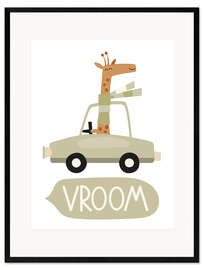 Kunsttryk i ramme Baby Giraffe Vroom