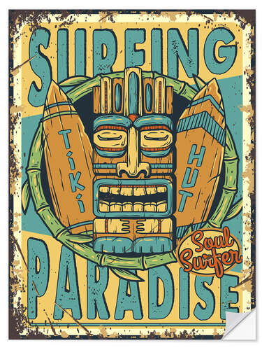 Wall sticker Surfing Paradise Tiki Hut