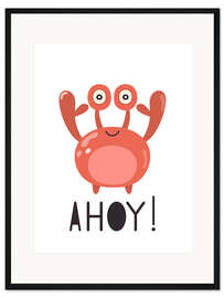 Gerahmter Kunstdruck Ahoy Crab - Baby Nursery