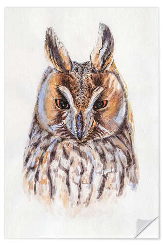 Selvklæbende plakat Watercolour Owl