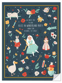 Naklejka na ścianę Alice in Wonderland Party