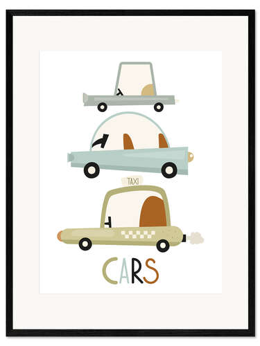 Gerahmter Kunstdruck Cars - Nordic Nursery