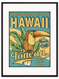 Gerahmter Kunstdruck Hawaii Toucan Beach Lounge