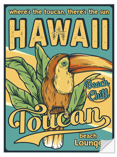 Sticker mural Hawaii Toucan Beach Lounge