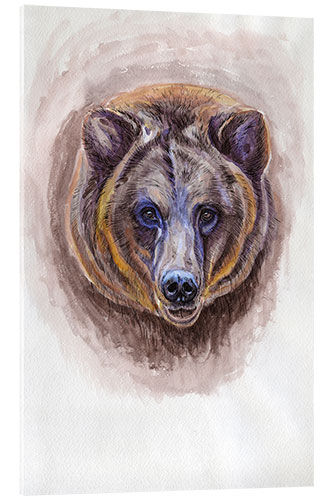 Akrylbilde Watercolour Bear