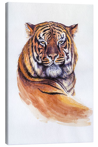 Leinwandbild Aquarell Tiger