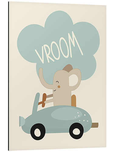 Aluminium print Baby Elephant Vroom