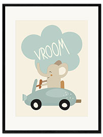 Framed art print Baby Elephant Vroom