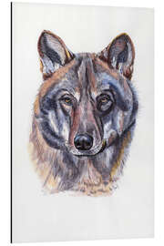 Aluminium print Watercolour Wolf