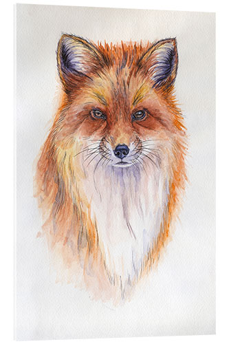 Acrylglasbild Aquarell Fuchs