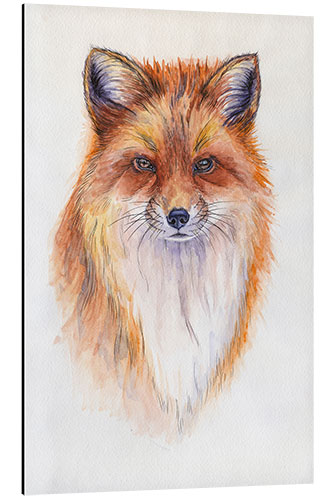 Tableau en aluminium Watercolour Fox