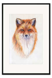 Gerahmter Kunstdruck Aquarell Fuchs