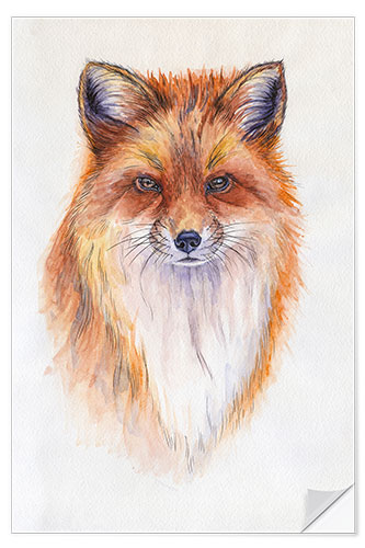 Naklejka na ścianę Watercolour Fox