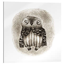 Quadro em plexi-alumínio Owl with sweater