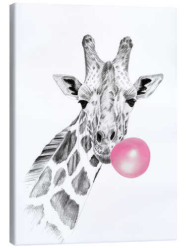 Quadro em tela Bubblegum Giraffe