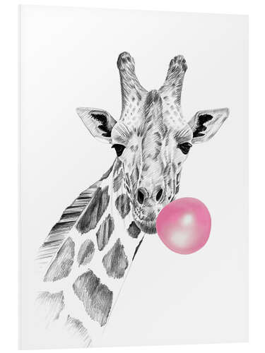 Foam board print Bubblegum Giraffe