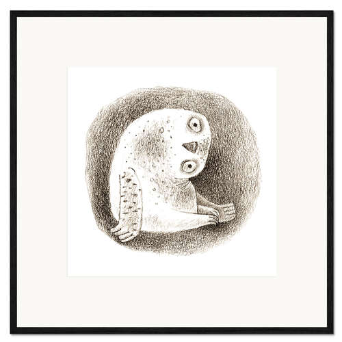 Impression artistique encadrée Owl to the right