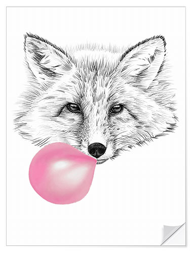 Wandsticker Bubblegum Fox