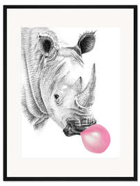 Gerahmter Kunstdruck Bubblegum Rhino